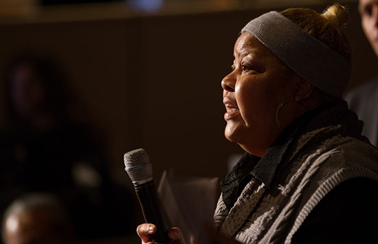 Photo of a woman at an Atlanta, GA Field Hearing on Mortgage Servicing